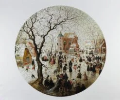 A Winter Scene With Skaters Near A Castle - National Gallery 400 Piece Circular Jigsaw Puzzle