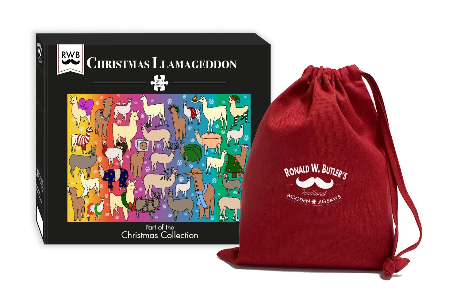 Christmas Llamageddon - 300 Piece Wooden Jigsaw Puzzle 3 Christmas Llamageddon - 300 Piece Wooden Jigsaw Puzzle