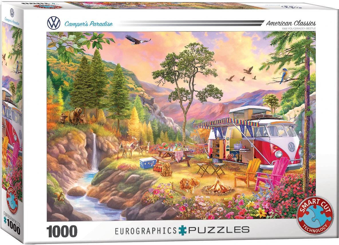 Eurographics VW Camper's Paradise By Bigelow Illustrations 1000 Piece Jigsaw Puzzle 4 Eurographics VW Camper's Paradise By Bigelow Illustrations 1000 Piece Jigsaw Puzzle - Image 2