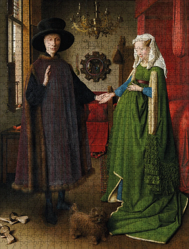 Portrait Of Giovanni Arnolfini And His Wife - National Gallery 1000 Piece Jigsaw Puzzle 5 Portrait Of Giovanni Arnolfini And His Wife - National Gallery 1000 Piece Jigsaw Puzzle - Image 3