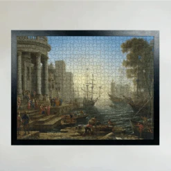 Seaport With The Embarkation Of Saint Ursula - National Gallery 1000 Piece Jigsaw Puzzle -All Jigsaw Puzzles AJP NG030 Seaport 1000 Claude Jigsaw framed
