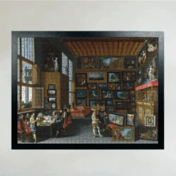 Cognoscenti In A Room Hung With Pictures - National Gallery 1000 Piece Jigsaw Puzzle -All Jigsaw Puzzles AJP NG1287 Cognoscenti 1000 Flemish Jigsaw framed