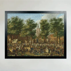 The Grote Markt At The Hague - National Gallery 1000 Piece Jigsaw Puzzle -All Jigsaw Puzzles AJP NG1918 The Grote Market 1000 La Fargue Jigsaw framed