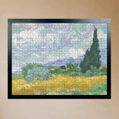 A Wheatfield, With Cypresses - National Gallery 1000 Piece Jigsaw Puzzle -All Jigsaw Puzzles AJP NG3861 national gallery wheatfield 1000piece jigsaw puzzle framed
