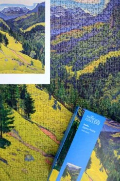 The Kien Valley With The Bluemlisalp Massif - National Gallery 1000 Piece Jigsaw Puzzle -All Jigsaw Puzzles AJP NG6695 National Gallery Hodler The Kien Valley 1000 Hodler Jigsaw box guide