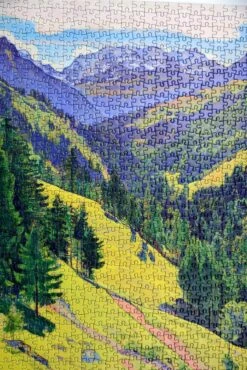 The Kien Valley With The Bluemlisalp Massif - National Gallery 1000 Piece Jigsaw Puzzle -All Jigsaw Puzzles AJP NG6695 National Gallery Hodler The Kien Valley 1000 Hodler Jigsaw detail