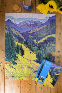 The Kien Valley With The Bluemlisalp Massif - National Gallery 1000 Piece Jigsaw Puzzle -All Jigsaw Puzzles AJP NG6695 National Gallery Hodler The Kien Valley 1000 Hodler Jigsaw lifestyle 4