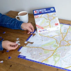 A To Z Map Of Chester 1000 Piece Jigsaw -All Jigsaw Puzzles AJP13544 a to z map of chester 1000 piece jigsaw puzzle lifestyle 1