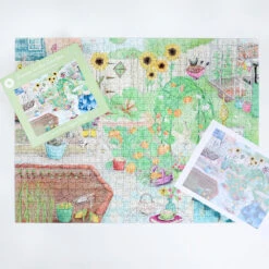 Escape To The Garden 1000 Piece Jigsaw Puzzle -All Jigsaw Puzzles AJP13597 Escape to the garden 1000 piece jigsaw puzzle box and guide