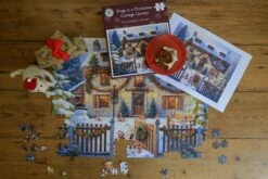 Dogs In A Christmas Cottage Garden 1000 Or 500Piece Jigsaw Puzzle -All Jigsaw Puzzles DSC5457wr