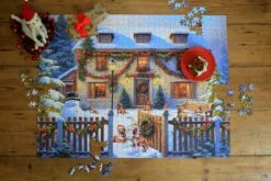 Dogs In A Christmas Cottage Garden 1000 Or 500Piece Jigsaw Puzzle -All Jigsaw Puzzles DSC5460wr