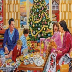 Gibsons A Christmas To Remember 4 X 500 Piece Jigsaw Puzzle -All Jigsaw Puzzles G5068 Gibsons Christmas Morning 500 piece