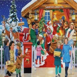 Gibsons A Christmas To Remember 4 X 500 Piece Jigsaw Puzzle -All Jigsaw Puzzles G5068 Gibsons Santas Grotto 500 piece