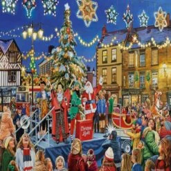 Gibsons A Christmas To Remember 4 X 500 Piece Jigsaw Puzzle -All Jigsaw Puzzles G5068 Gibsons Switching the Christmas Lights On 500 piece