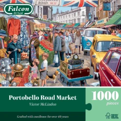Portobello Road Market 1000 Piece Jigsaw Puzzle -All Jigsaw Puzzles J500142 falcon de luxe portobello road market 1000 piece jigsaw puzzle box close up