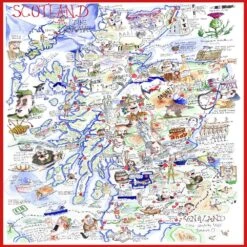 Tim Bulmer's Scotland Map Jigsaw & Tea Towel Gift Bundle -All Jigsaw Puzzles Scotland tim bulmers map of scotland 1000 piece jigsaw puzzle wr