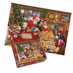 Christmas Dinner At Santa's Workshop - 1000 Piece Jigsaw Puzzles -All Jigsaw Puzzles SocialandAdImageNoTextboxandpuzzle