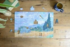 A Wheatfield, With Cypresses - National Gallery 300 Piece Wooden Jigsaw Puzzle -All Jigsaw Puzzles WDNG3861 national gallery wheat fields 300 piece jigsaw puzzle 5