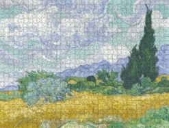 A Wheatfield, With Cypresses - National Gallery 1000 Piece Jigsaw Puzzle -All Jigsaw Puzzles WR AJP NG3861 National Gallery Wheatfield 1000 Van Gogh Jigsaw