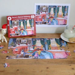 Santa's Special Delivery 100 Piece Jigsaw Puzzle -All Jigsaw Puzzles ajp Santa s Special Delivery 100piece lifestyle3 AJP13545