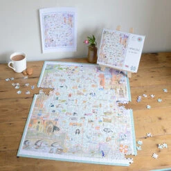Tim Bulmer's Map Of Cambridge 1000 Piece Jigsaw Puzzle -All Jigsaw Puzzles ajp Tim Bulmer Map of Cambridge 1000piece 480X480 AJP13545