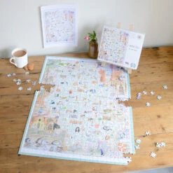 Tim Bulmer's Map Of Cambridge 1000 Piece Jigsaw Puzzle -All Jigsaw Puzzles ajp Tim Bulmer Map of Cambridge 1000piece AJP13547 lifestyle 4