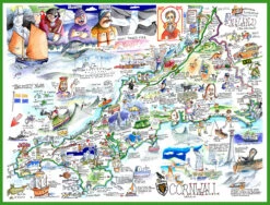 Map Of Cornwall - Tim Bulmer - 300 Piece Wooden Jigsaw Puzzle