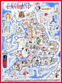 Map Of England - Tim Bulmer 1000 Piece Jigsaw Puzzle