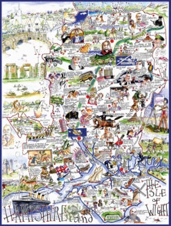 Map Of Hampshire And The Isle Of Wight - Tim Bulmer - 300 Piece Wooden Jigsaw Puzzle