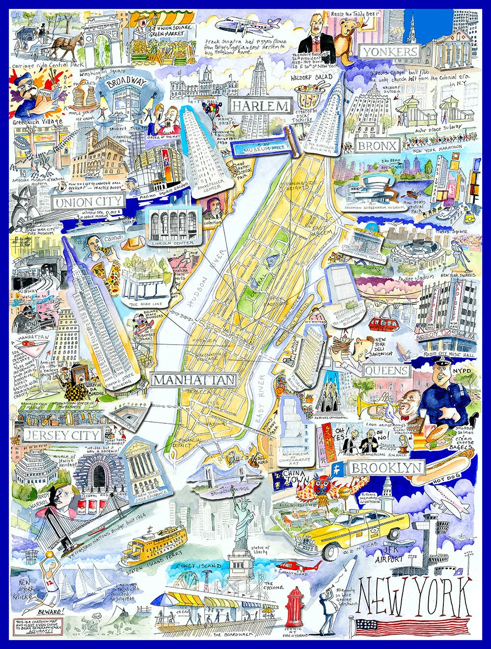 Map Of New York City - Tim Bulmer 1000 Piece Jigsaw Puzzle 3 Map Of New York City - Tim Bulmer 1000 Piece Jigsaw Puzzle