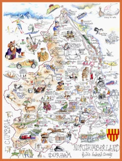 Map Of Northumberland - Tim Bulmer 1000 Piece Jigsaw Puzzle