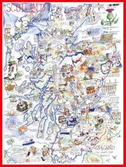 Map Of Scotland - Tim Bulmer - 300 Piece Wooden Jigsaw Puzzle