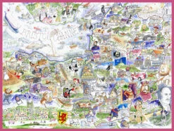 Map Of Somerset - Tim Bulmer 1000 Piece Jigsaw Puzzle