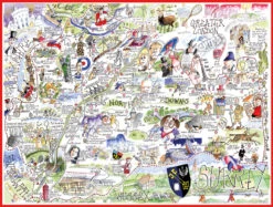 Map Of Surrey - Tim Bulmer 1000 Piece Jigsaw Puzzle