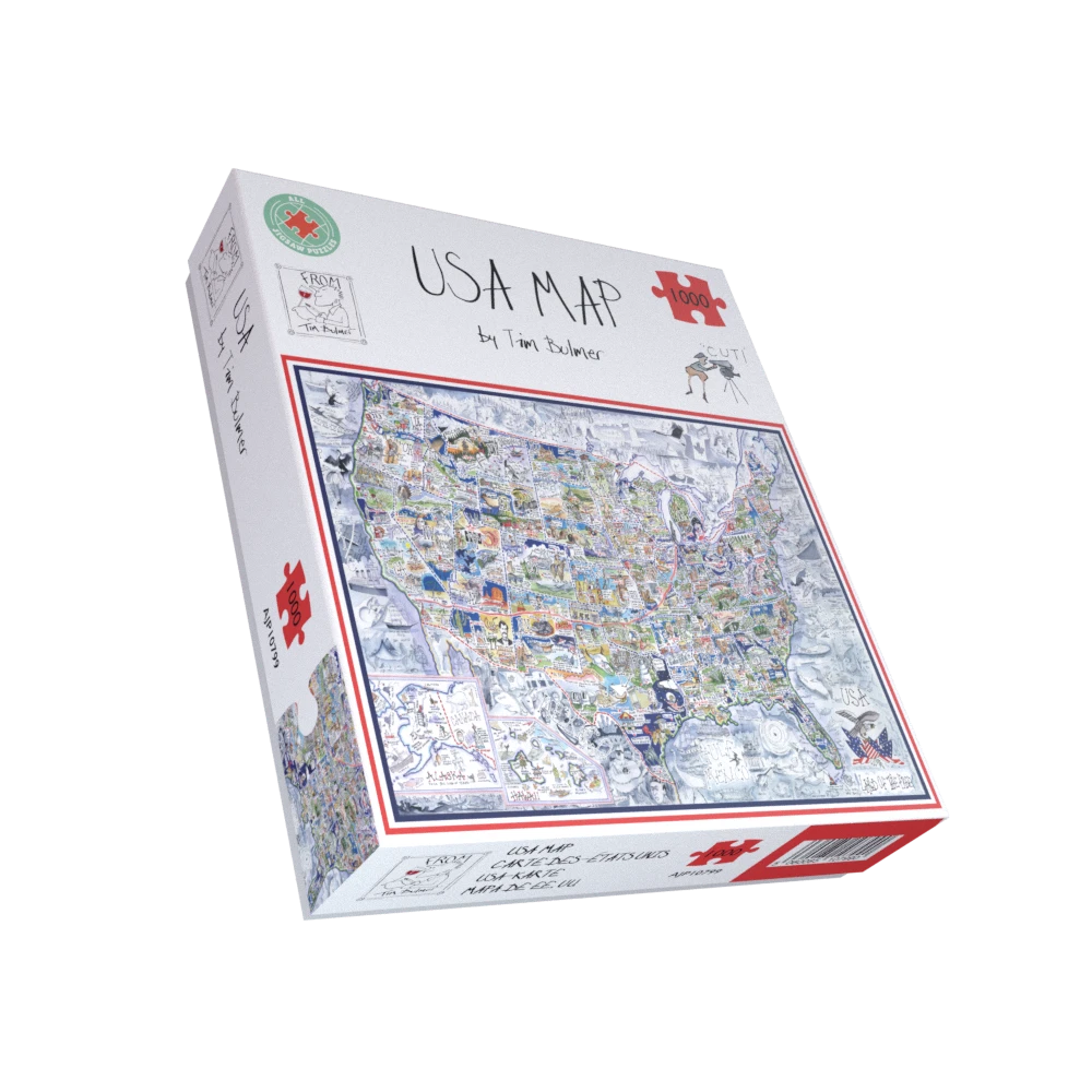 USA Map - Tim Bulmer 1000 Piece Jigsaw Puzzle 4 USA Map - Tim Bulmer 1000 Piece Jigsaw Puzzle - Image 2