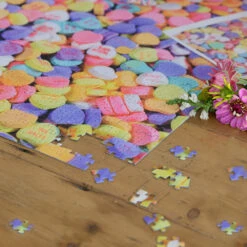 Candy Hearts- Impuzzible No.10 - 1000 Piece Jigsaw Puzzle -All Jigsaw Puzzles ajp candy hearts impuzzible 10 1000piece lifestyle5 AJP10605
