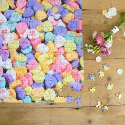 Candy Hearts- Impuzzible No.10 - 1000 Piece Jigsaw Puzzle -All Jigsaw Puzzles ajp candy hearts impuzzible 10 1000piece lifestyle8 AJP10605