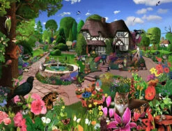 Cats In A Cottage Garden 1000 Or 500 Piece Jigsaw Puzzles