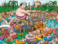 Chaos At The Swimming Pool - No.19 1000 Piece Jigsaw Puzzle