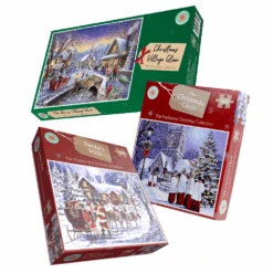 2024 Countdown To Christmas 1000 Piece Jigsaw Puzzle Bundle