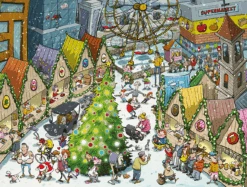 Djigsaw Vu At The Christmas Market 2 X 1000 Piece Jigsaw Puzzles