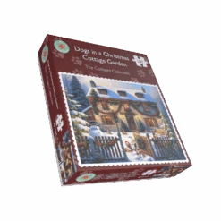 Dogs In A Christmas Cottage Garden 1000 Or 500Piece Jigsaw Puzzle -All Jigsaw Puzzles ajp dogs in a christmas cottage garden 500 lid AJP13447