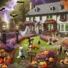 Dogs At A Haunted House 1000 Or 500 Piece Jigsaw Puzzle -All Jigsaw Puzzles ajp halloween dogs at a haunted house 1000 jig AJP13448