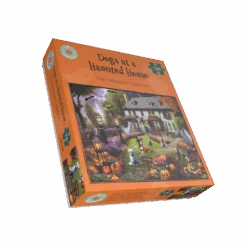 Dogs At A Haunted House 1000 Or 500 Piece Jigsaw Puzzle -All Jigsaw Puzzles ajp halloween dogs at a haunted house 500 lid AJP13449