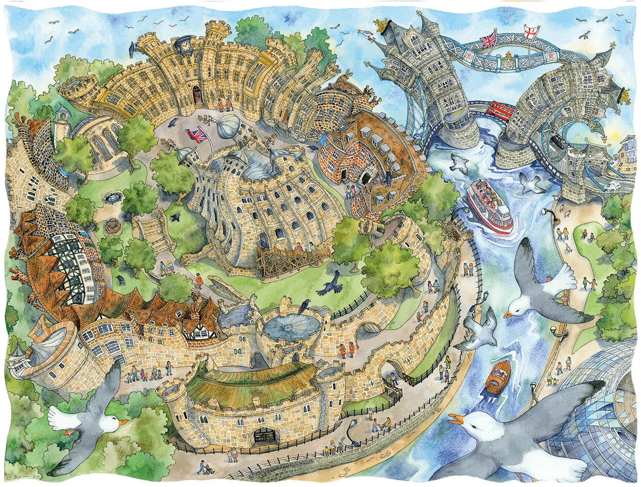 The Tower Of London And Tower Bridge - Wendy Brown 1000 Piece Jigsaw Puzzle 3 The Tower Of London And Tower Bridge - Wendy Brown 1000 Piece Jigsaw Puzzle