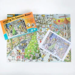 Djigsaw Vu At The Christmas Market 2 X 1000 Piece Jigsaw Puzzles -All Jigsaw Puzzles ajp13550 Djigsaw vu at the christmas market 1000 piece jigsaw puzzle box guide