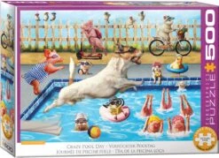Eurographics Crazy Pool Day By Lucia Heffernan 500 Piece Lenticular Jigsaw Puzzle