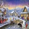 Christmas Village Glow-300 Piece Wooden Jigsaw Puzzle