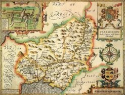 Carmarthenshire Historical Map 1000 Piece Jigsaw Puzzle (1610)
