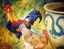 Cockerel, Hen & Dragon, 1000 Piece Jigsaw Puzzle